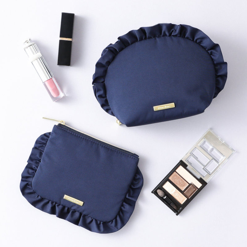 Frill Vanity Pouch S Navy