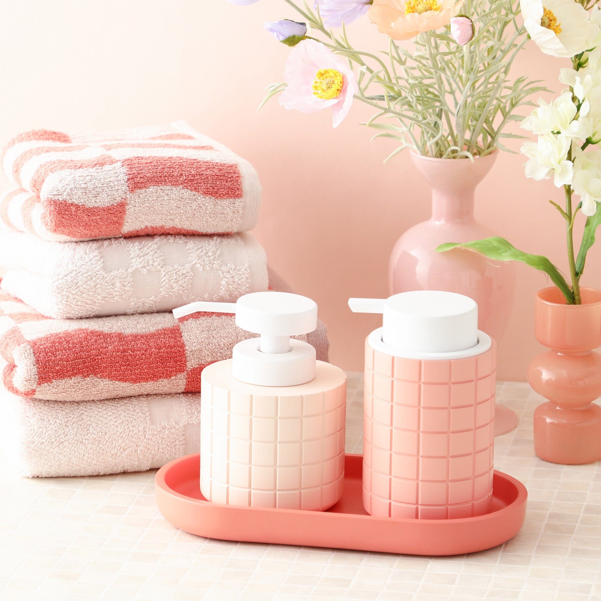 Pop Dispenser Foam Grid Pink