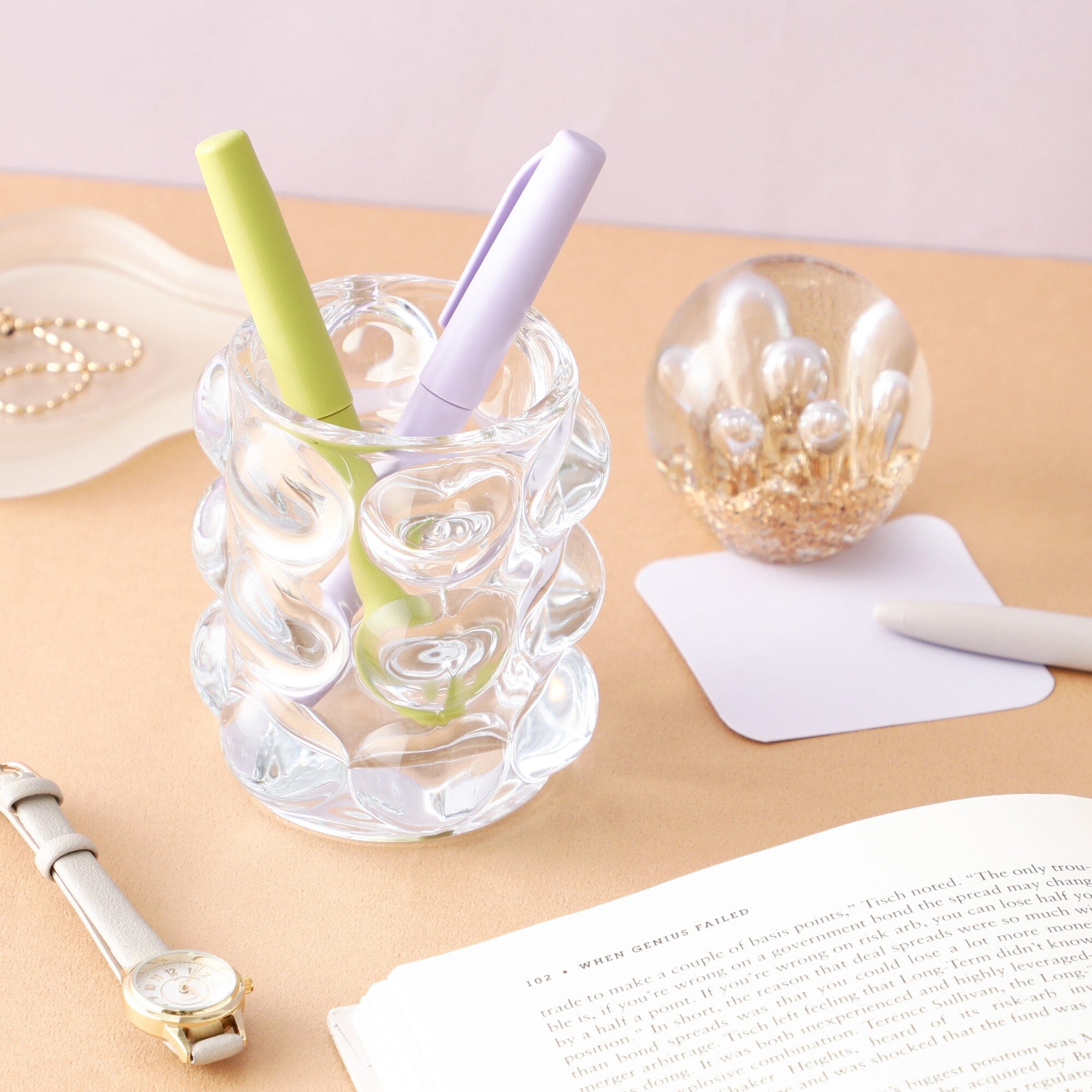 BUBBLE氣泡玻璃筆筒透明