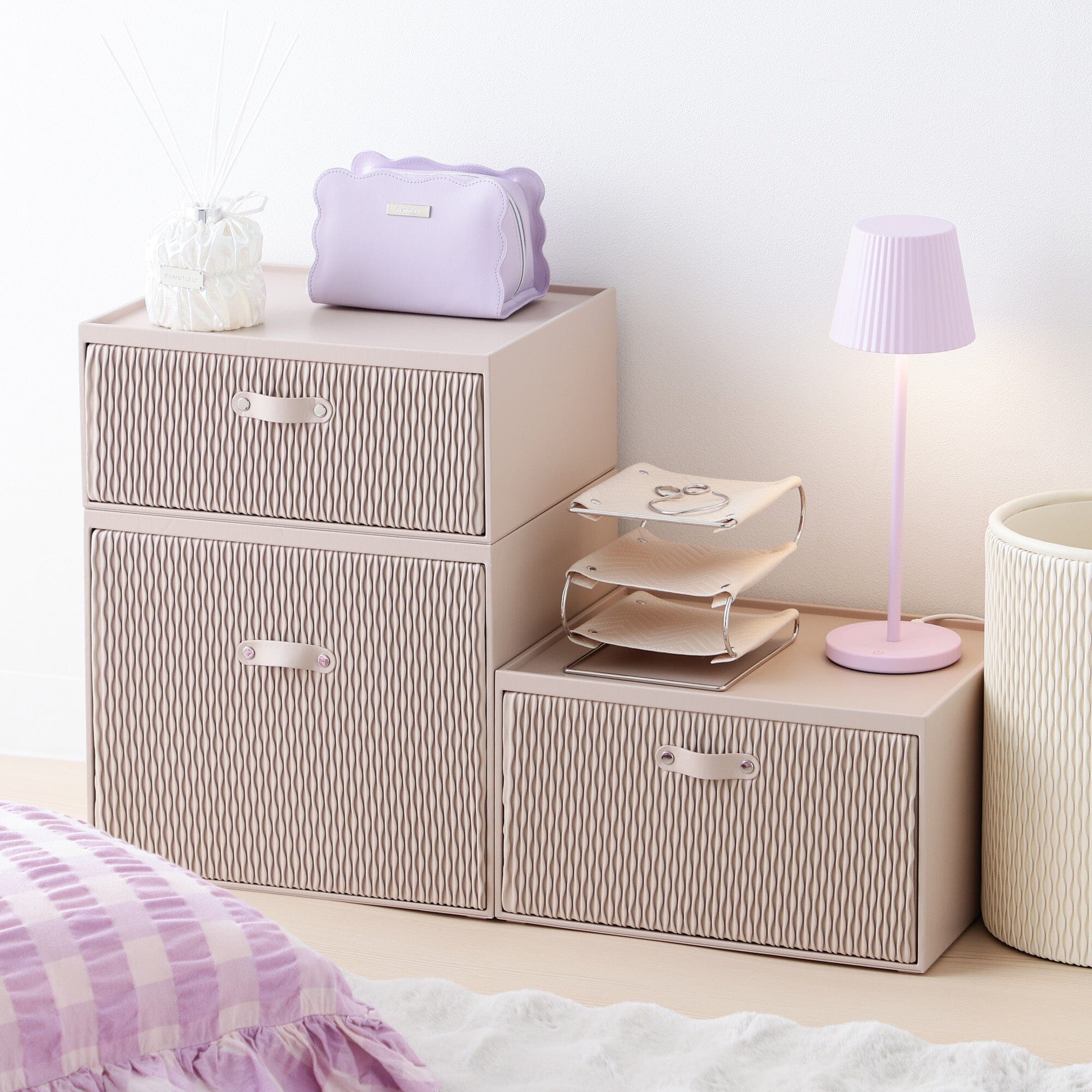 Wave Stacking Drawer Large Beige