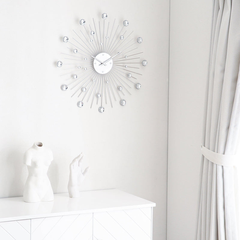 Bijou Wall Clock Silver