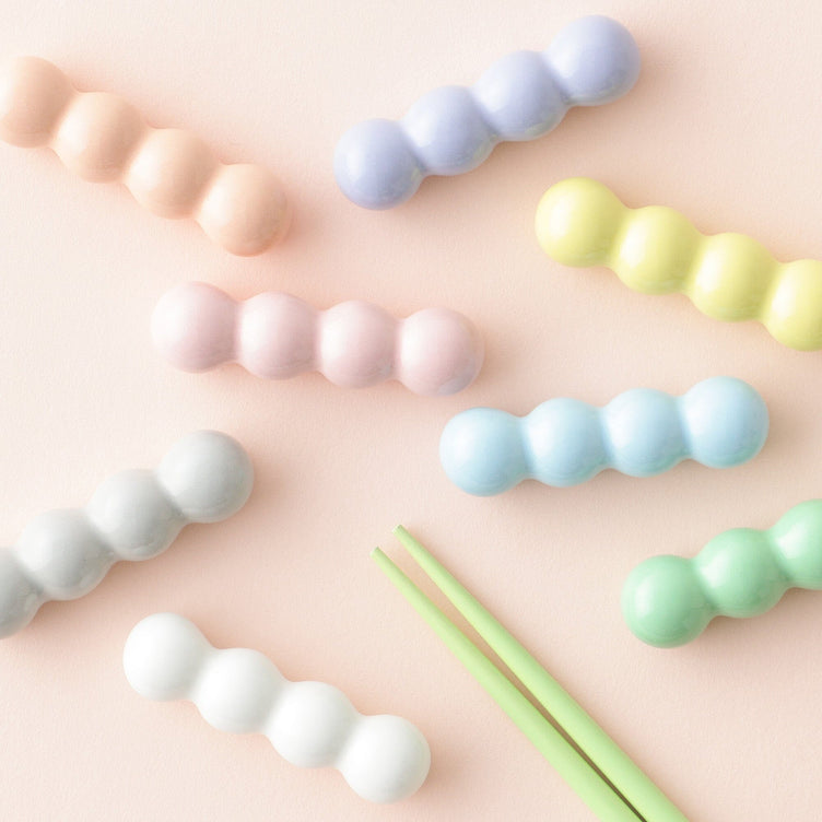 Chopstick Rests Set Of 2 Pom-Poms Purple