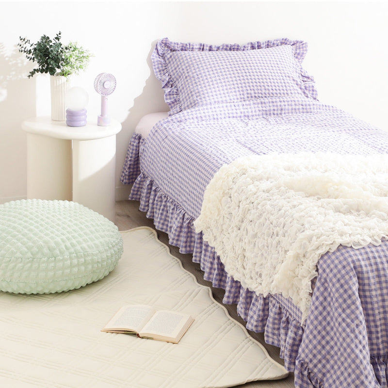 Popcorn Waffle Floor Cushion Φ60 Light Green