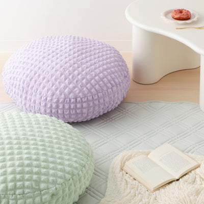 Popcorn Waffle Floor Cushion Φ60 Light Purple