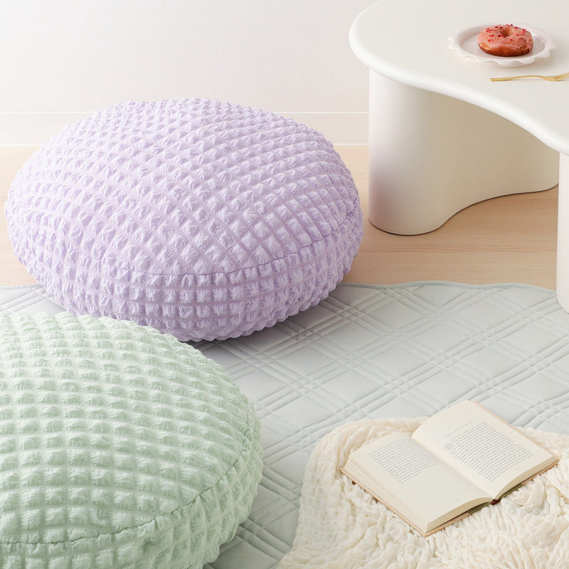 Popcorn Waffle Floor Cushion Φ60 Light Purple