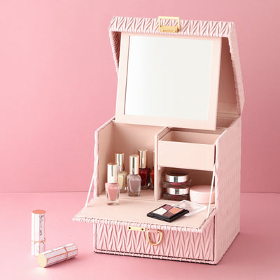 Emboss Cosmetic Box Pink