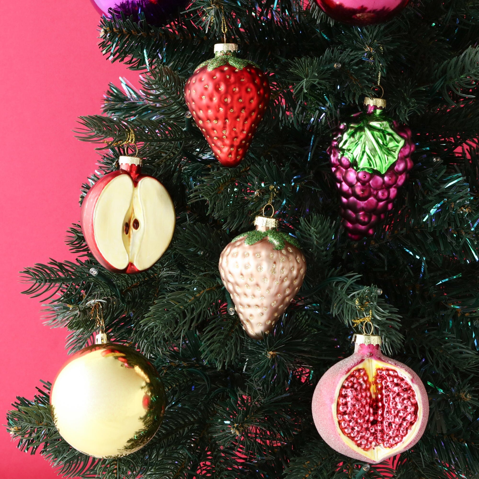 Glass Ornament Strawberry Red