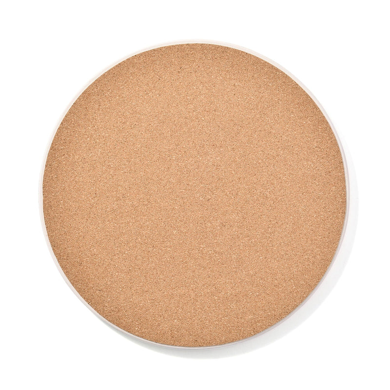 Trivet Large Round Marble White