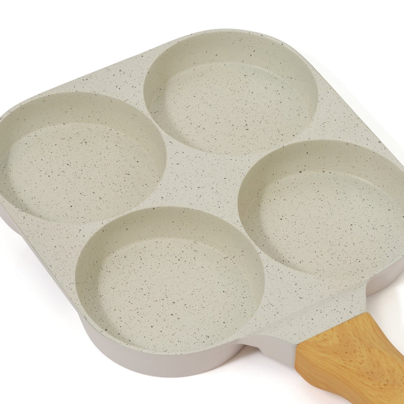 IH/Direct Heat Four Section Frying Pan Ivory