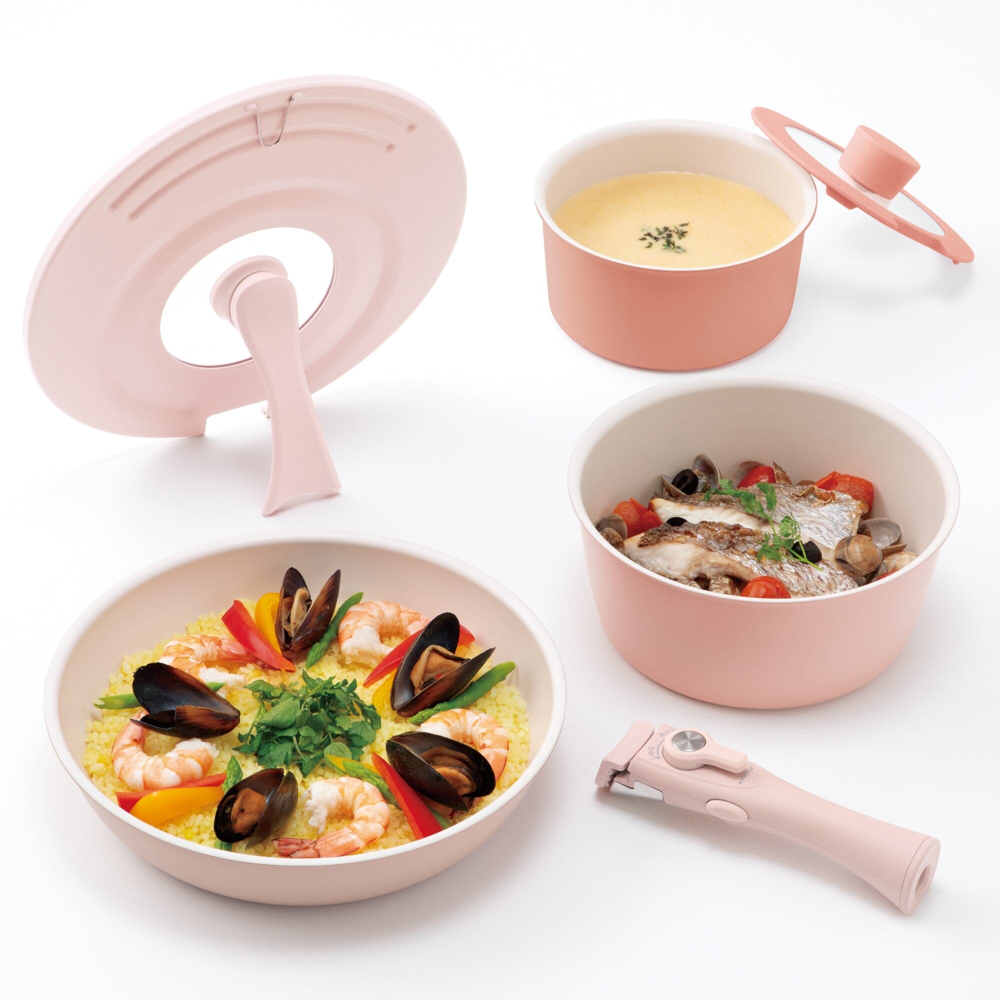 Go Table Pot & Pan Variety 6-Piece Set Pink