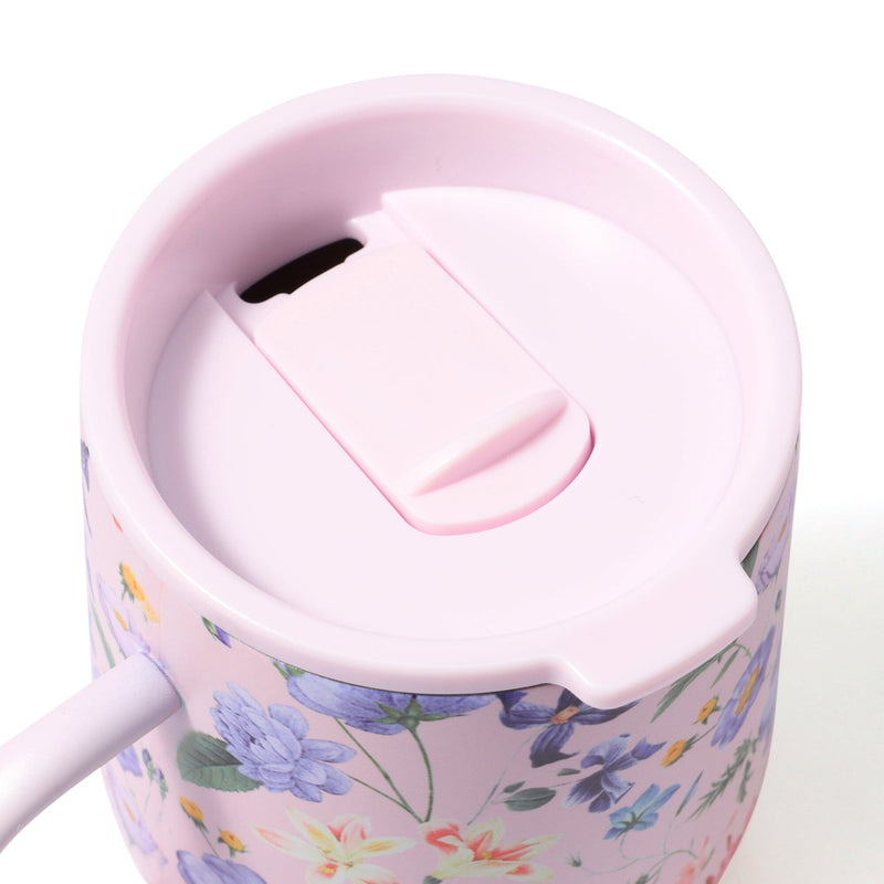 Stainless Steel Thermo Mug with Lid 320ml Multiflower pink