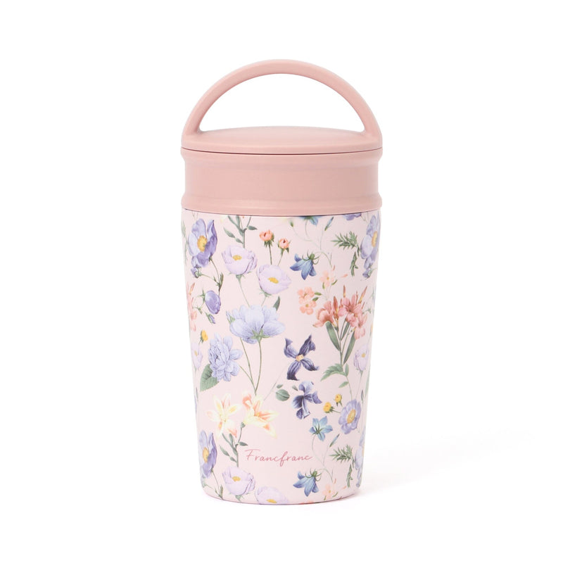 Stainless Steel Tumbler With Handle 270ml Multiflower pink