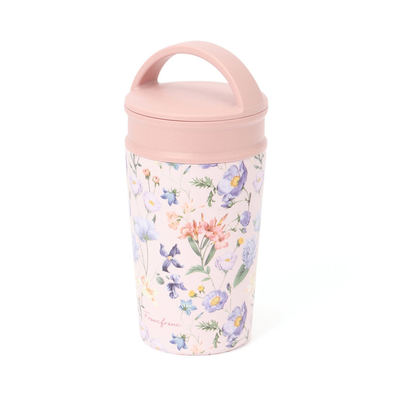 Stainless Steel Tumbler With Handle 270ml Multiflower pink