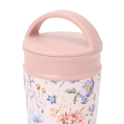 Stainless Steel Tumbler With Handle 270ml Multiflower pink