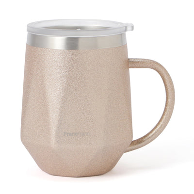 Stainless Steel Thermo Mug With Lid 320Ml Diamond Glitter Gold