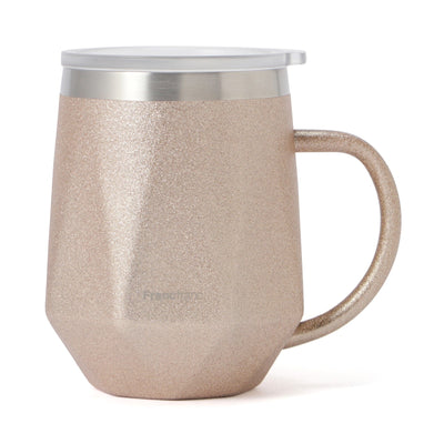 Stainless Steel Thermo Mug With Lid 320Ml Diamond Glitter Gold