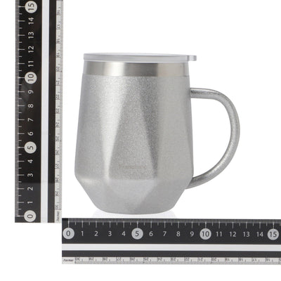 Stainless Steel Thermo Mug With Lid 320Ml Diamond Glitter Silver