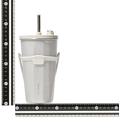 Stainless Steel Tumbler With Straw Glitter Silver
