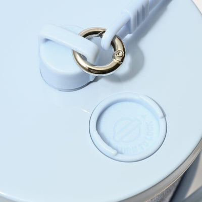 Stainless Steel Tumbler With Straw Glitter Blue