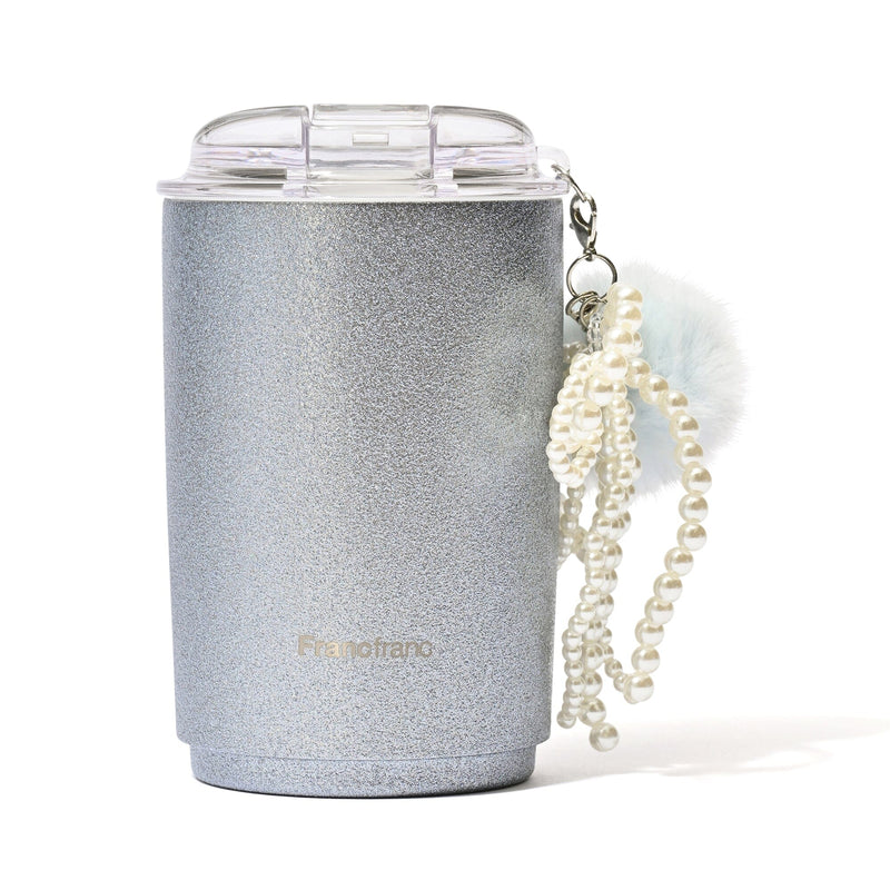 Stainless Steel Tumbler With Charm Glitter Blue