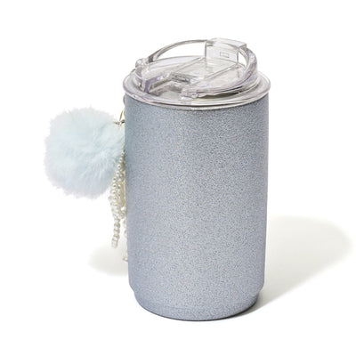 Stainless Steel Tumbler With Charm Glitter Blue