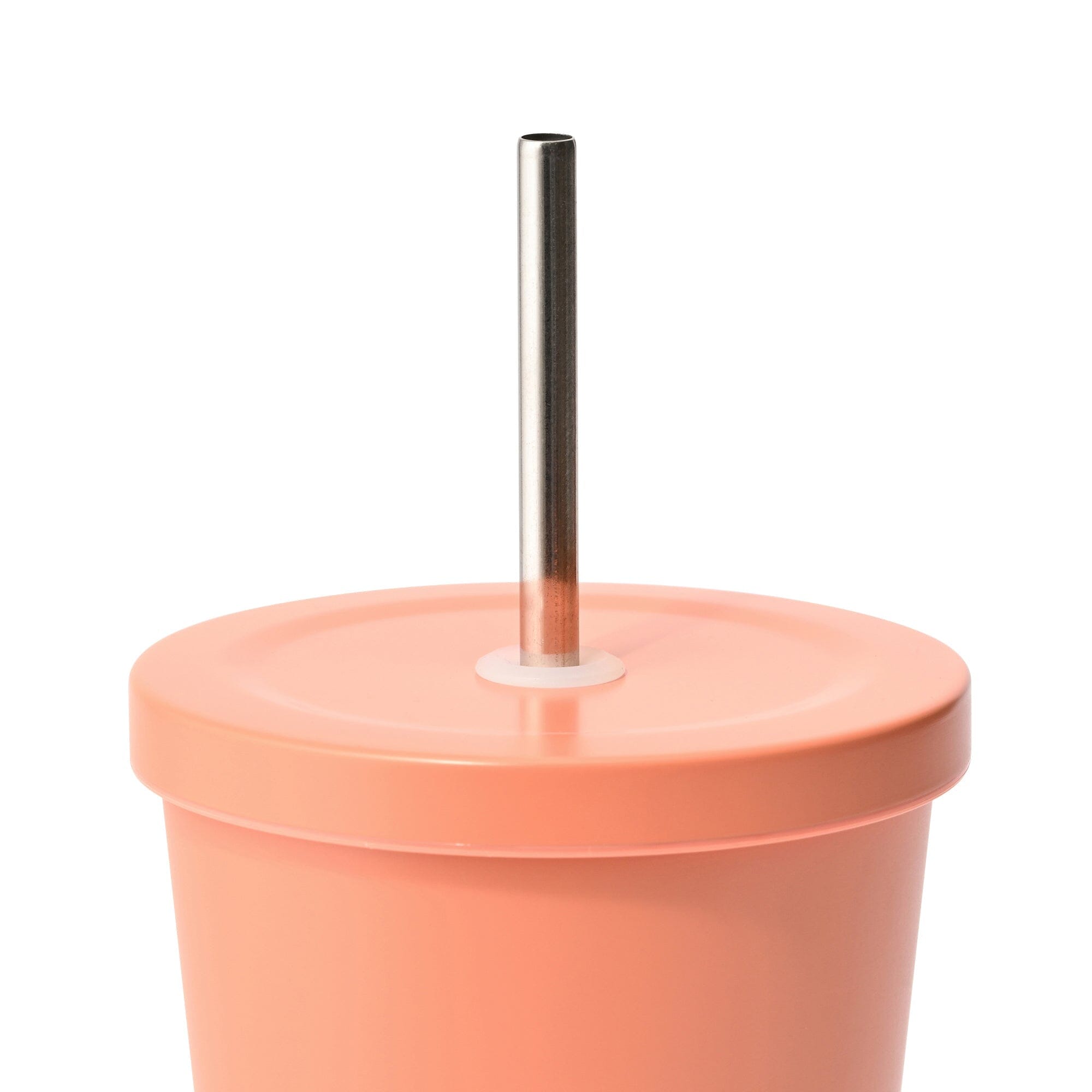 Stainless Steel Tumbler With Straw Orange