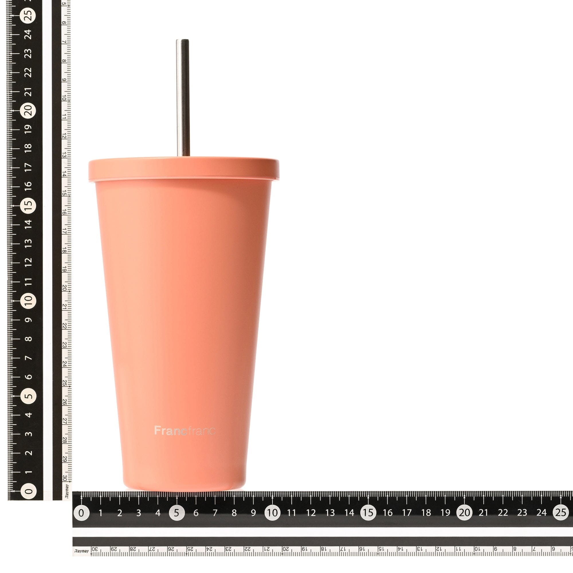 Stainless Steel Tumbler With Straw Orange