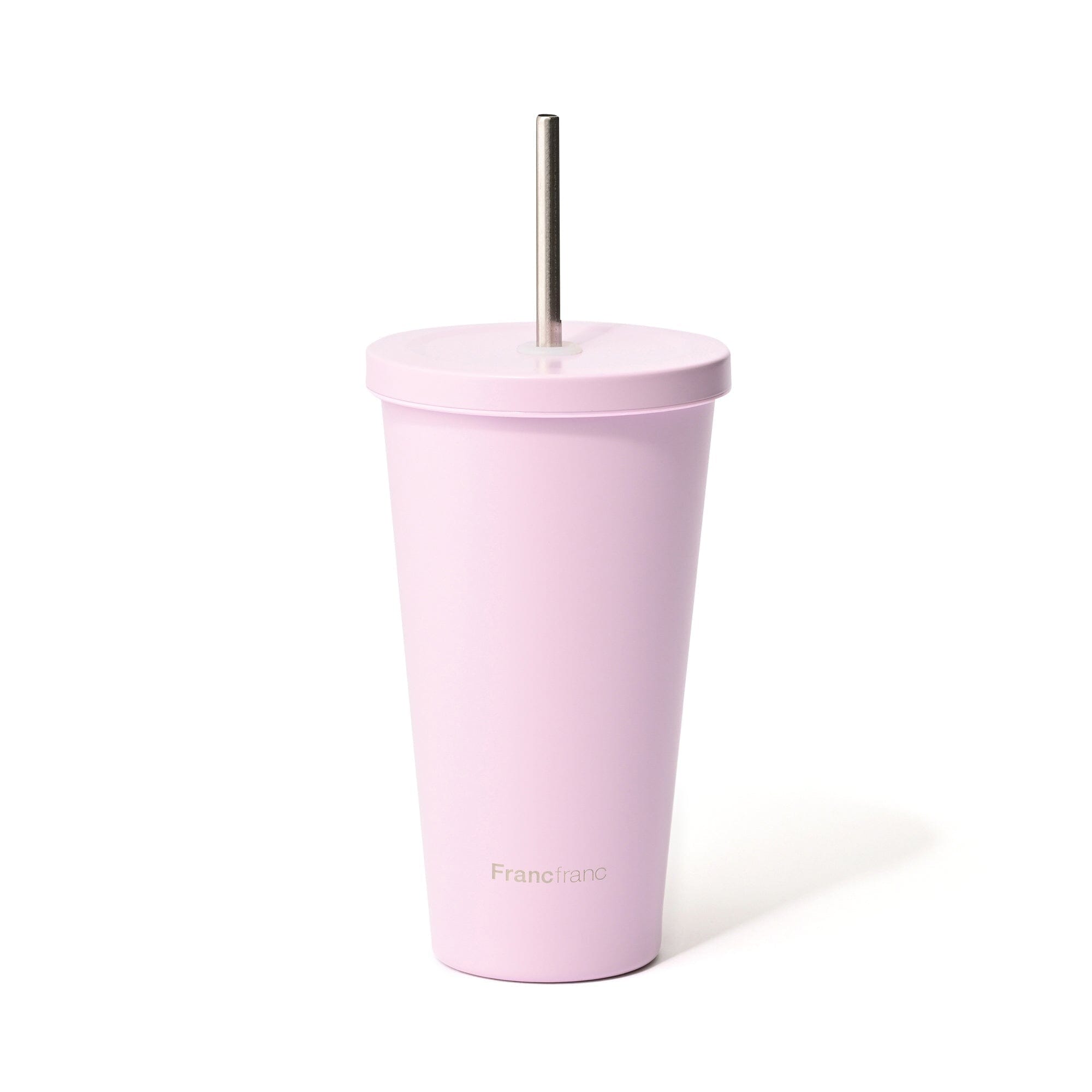 Stainless Steel Tumbler With Straw Pink