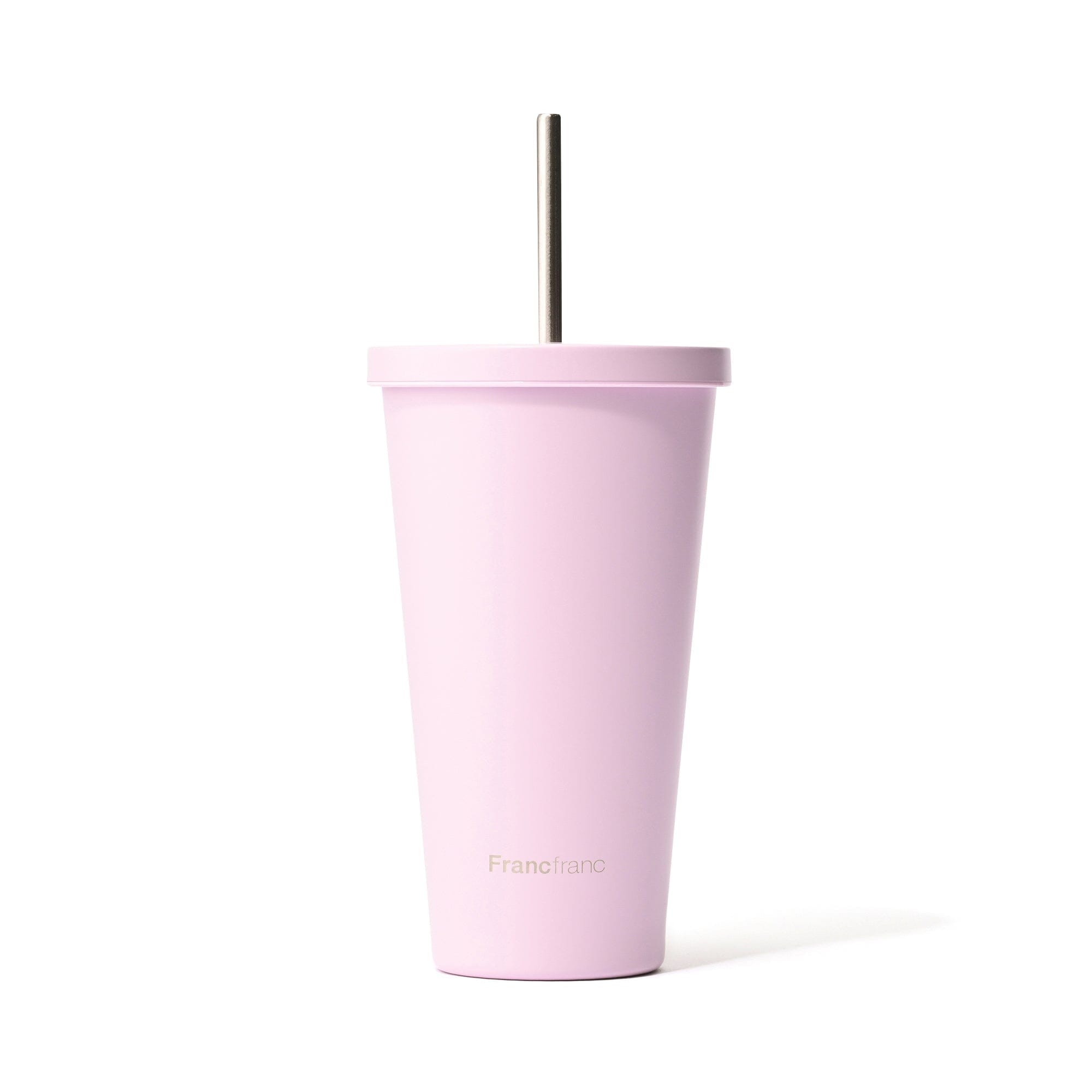 Stainless Steel Tumbler With Straw Pink