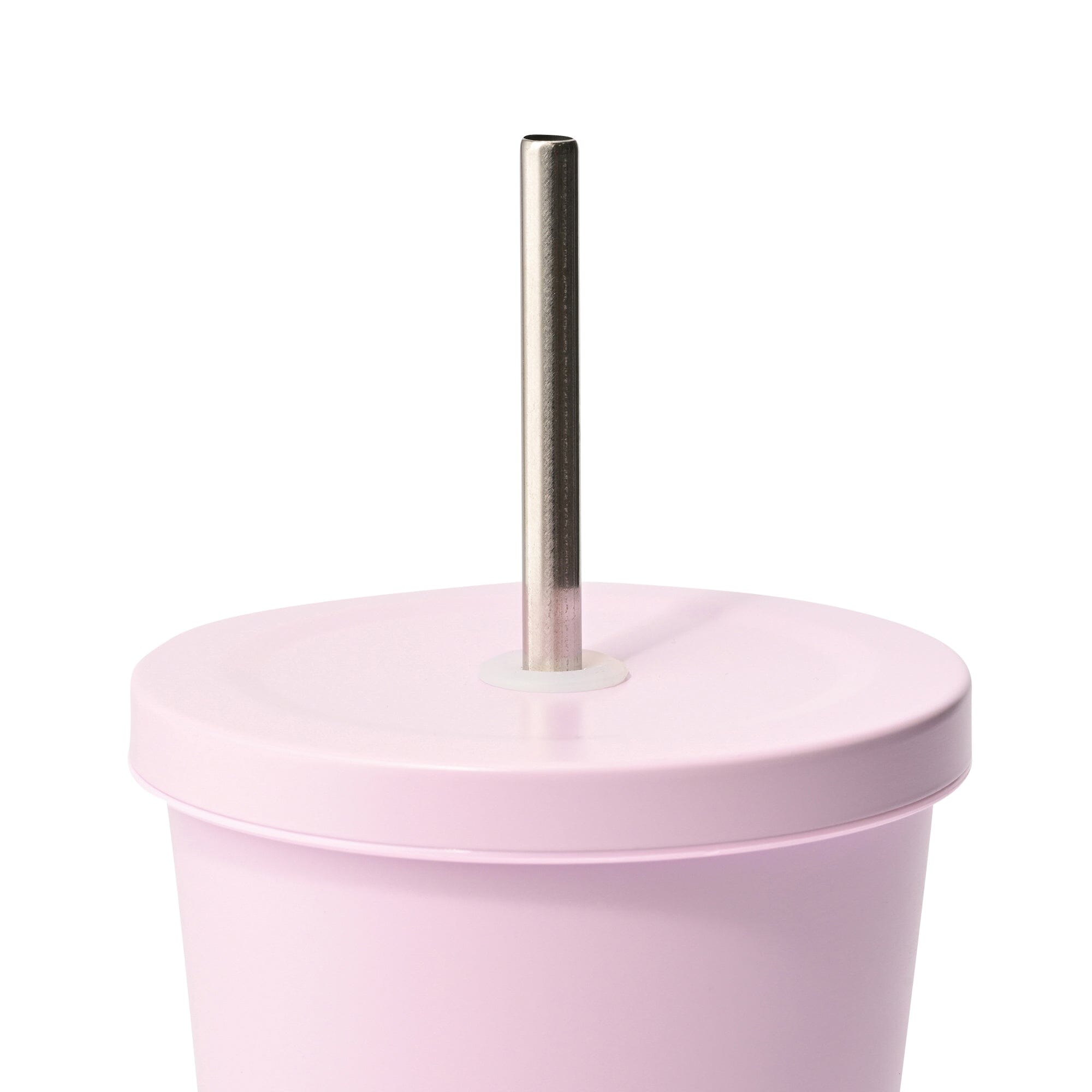 Stainless Steel Tumbler With Straw Pink