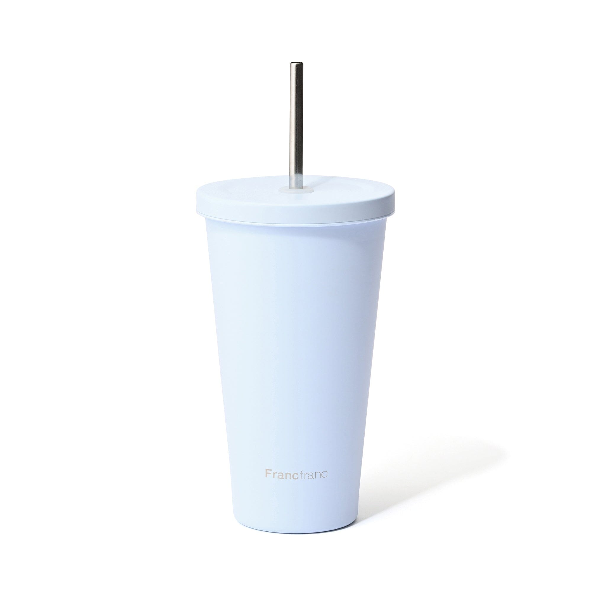 Stainless Steel Tumbler With Straw Blue