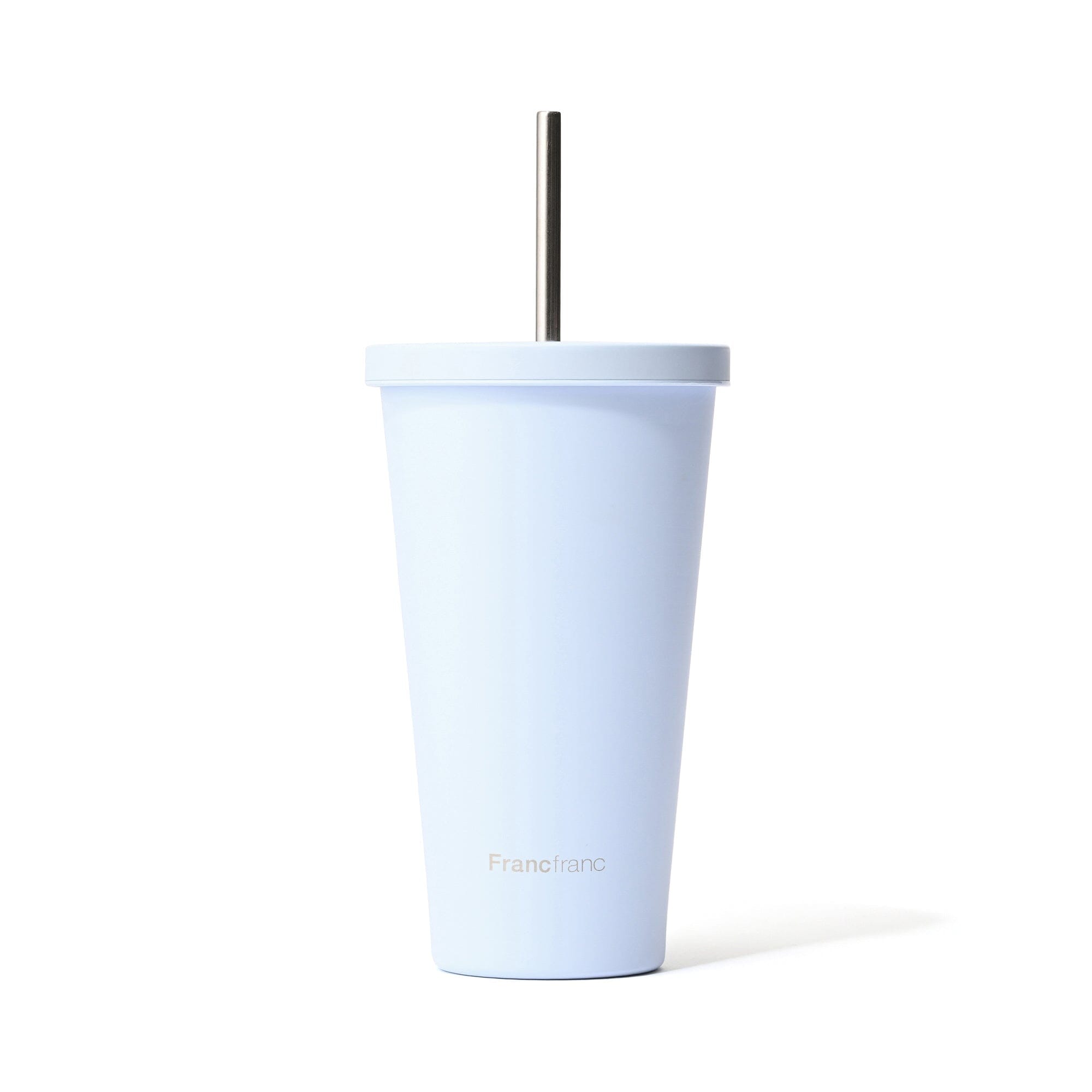 Stainless Steel Tumbler With Straw Blue