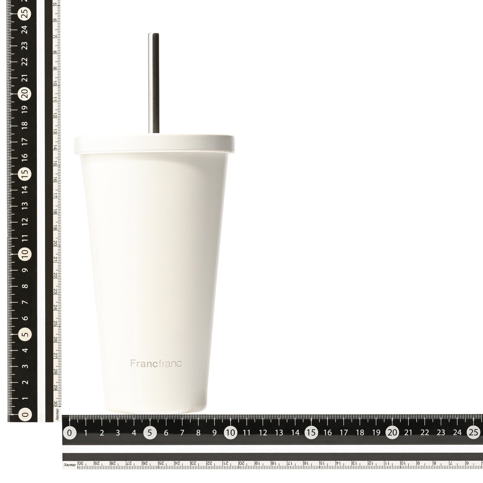 Stainless Steel Tumbler With Straw Ivory