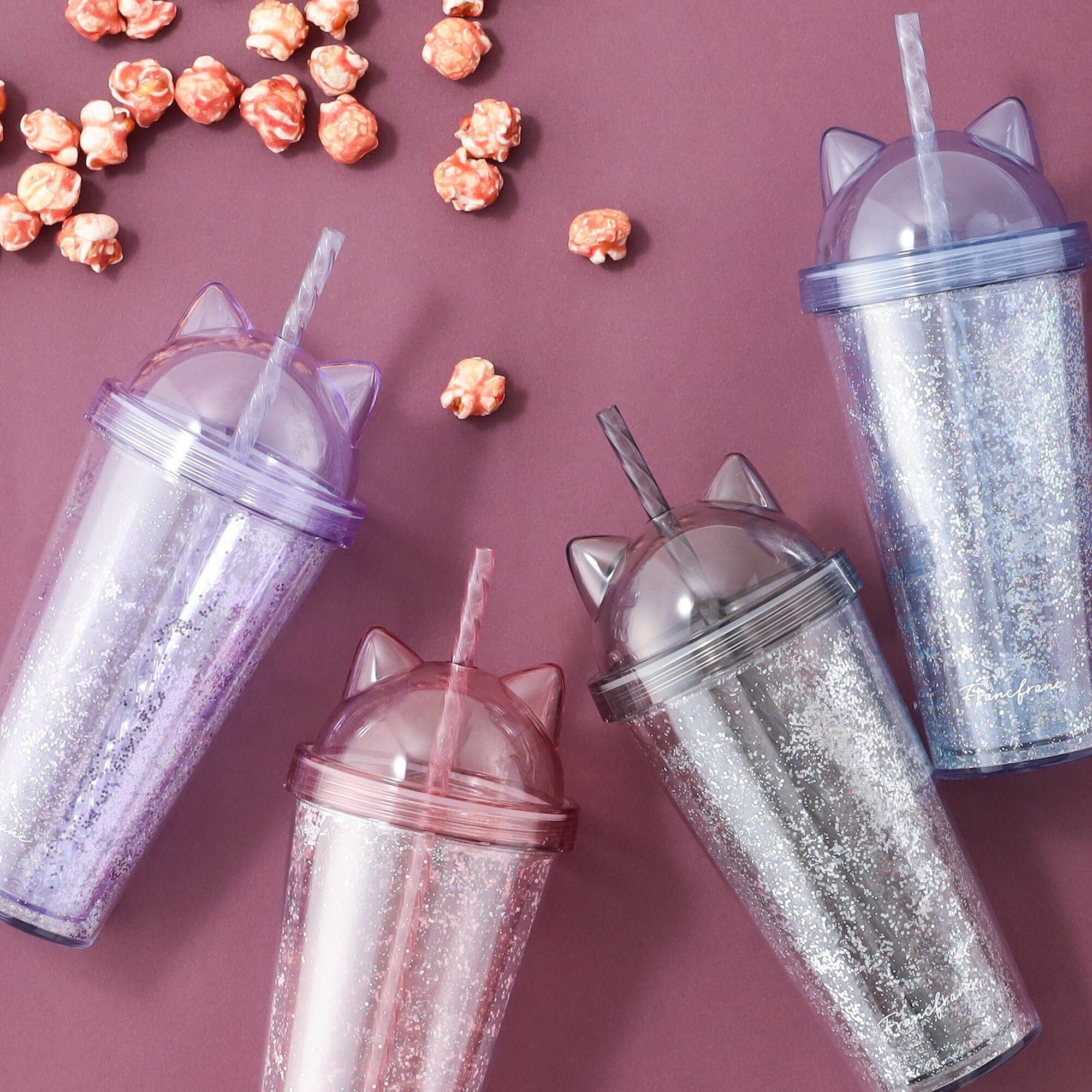 Cat Plastic Tumbler Pink