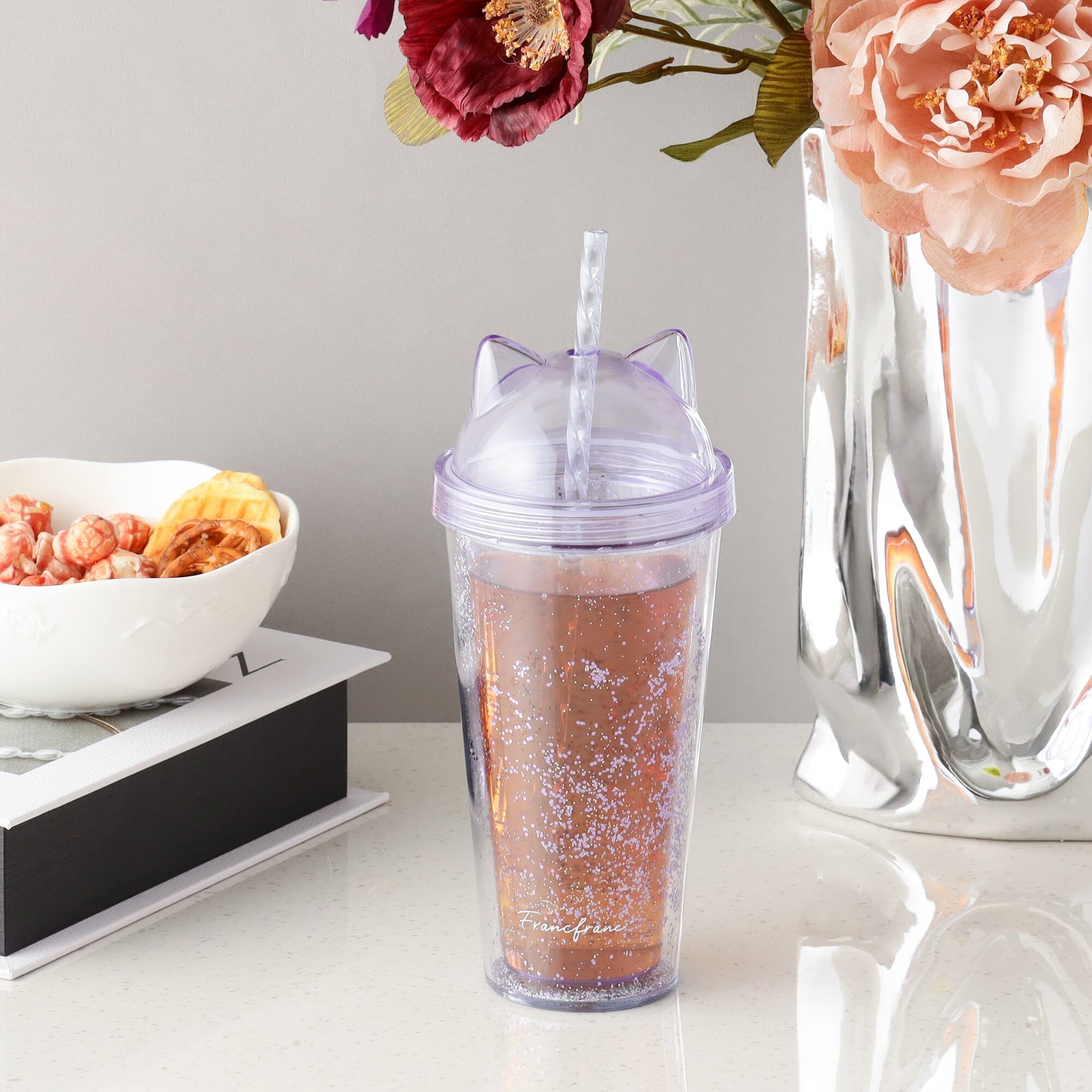 Cat Plastic Tumbler Pink