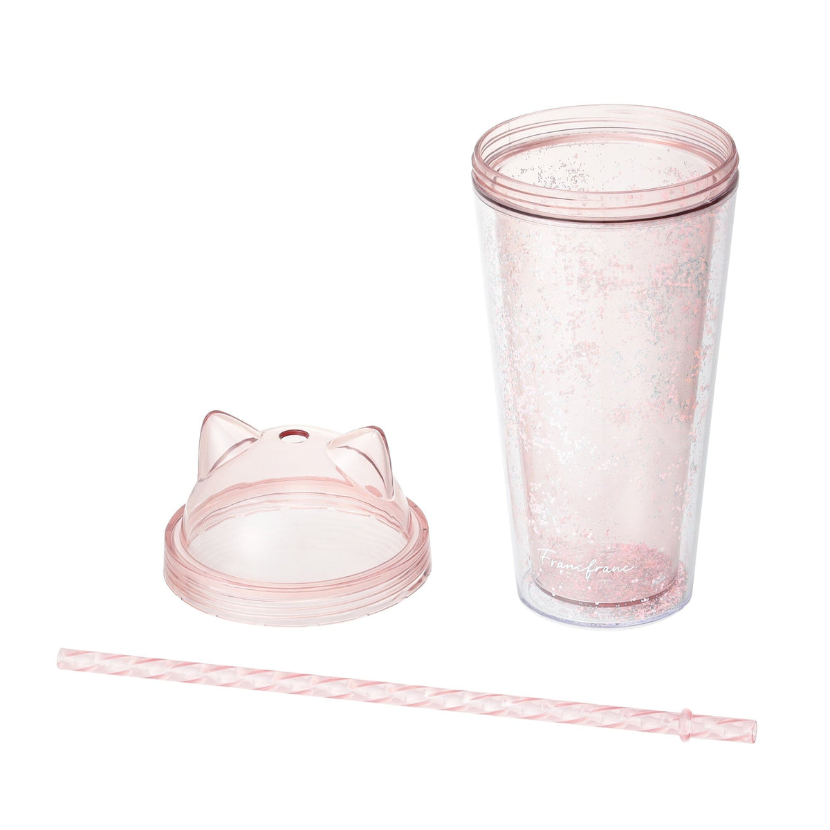 Cat Plastic Tumbler Pink