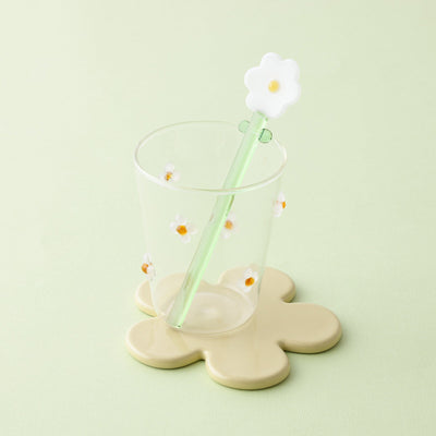 Glass Flower Muddler White