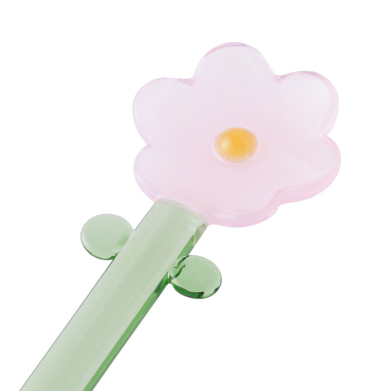 Glass Flower Muddler Pink