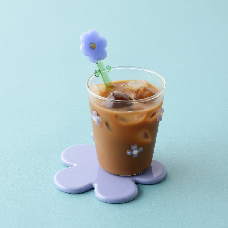 Glass Flower Muddler Blue