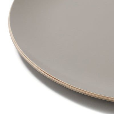 Nonslip Wood Tray Round Gray