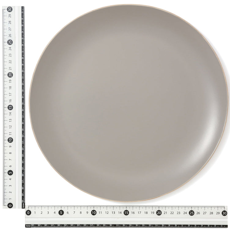 Nonslip Wood Tray Round Gray