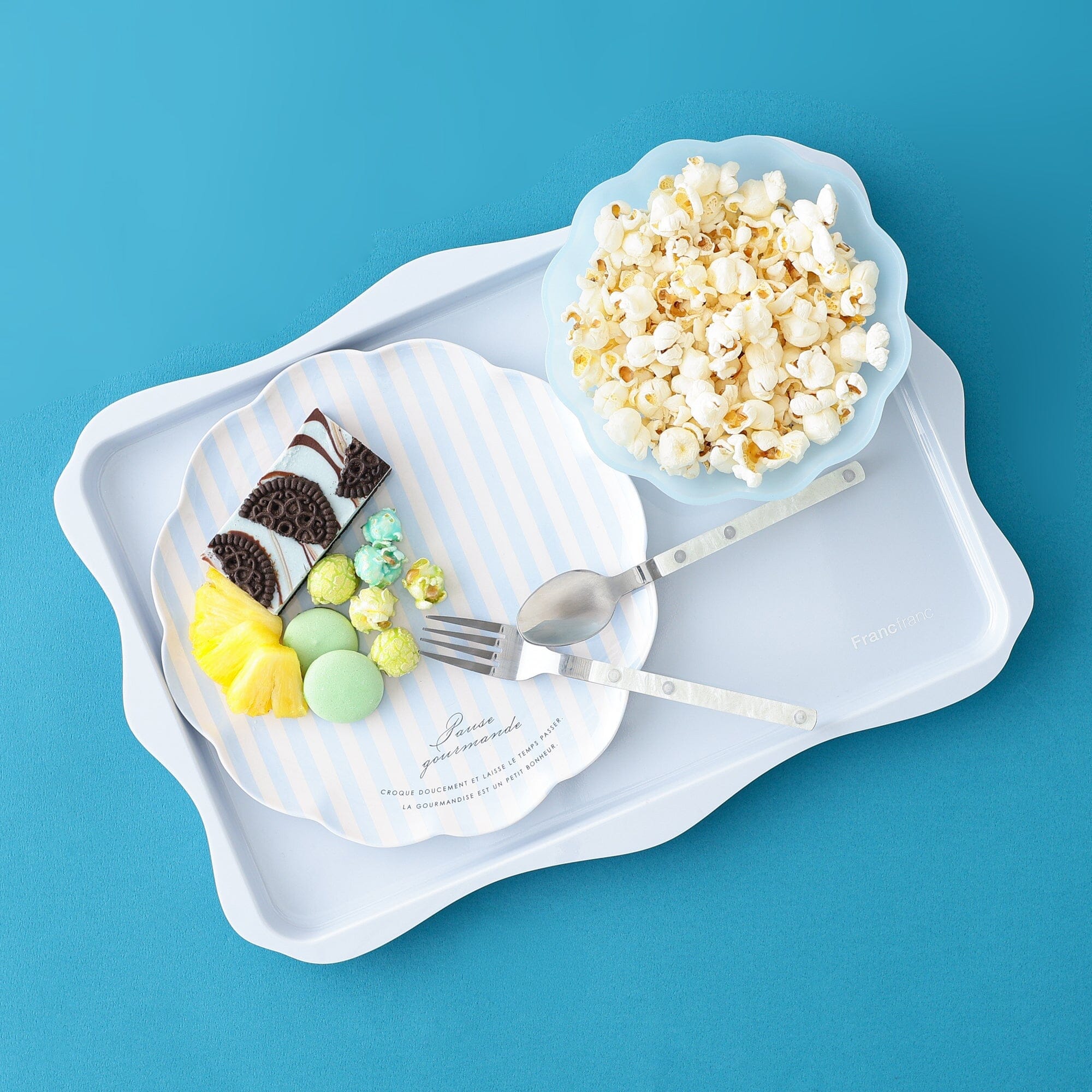 Frill Melamine Tray Blue