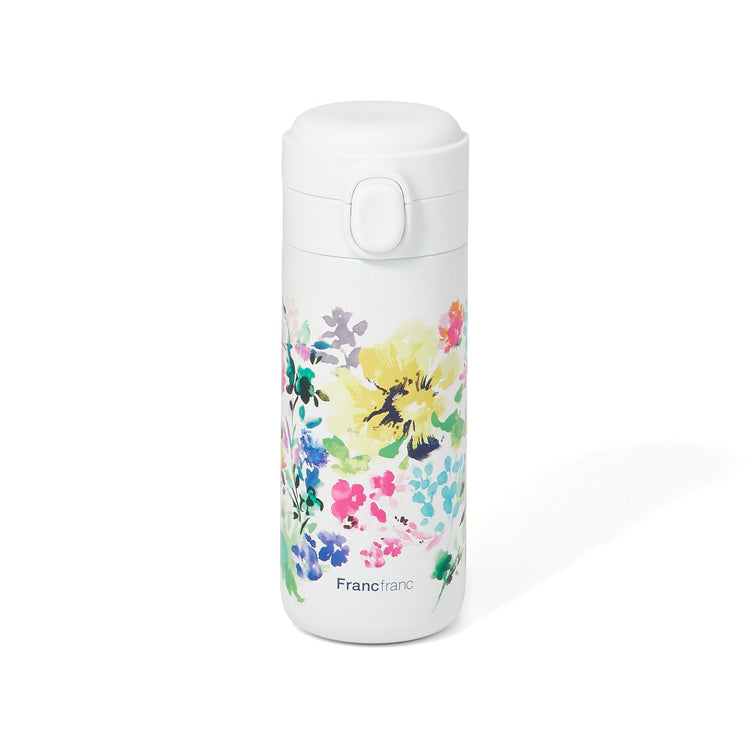 One Touch Stainless Steel Bottle 350Ml Flower