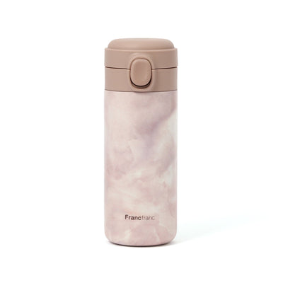 One-Touch Stainless Steel Bottle 350Ml Marble Brown