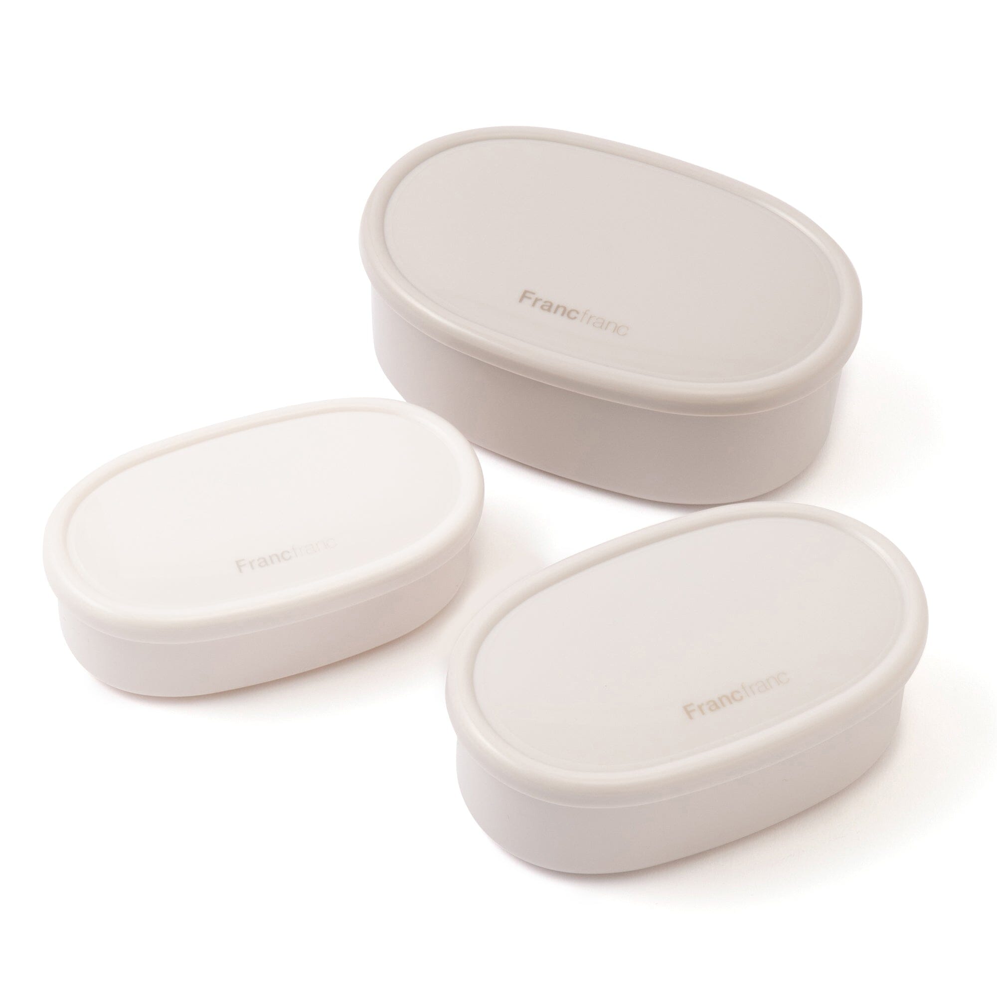 Logo Food Containers 3 piece Set Gray