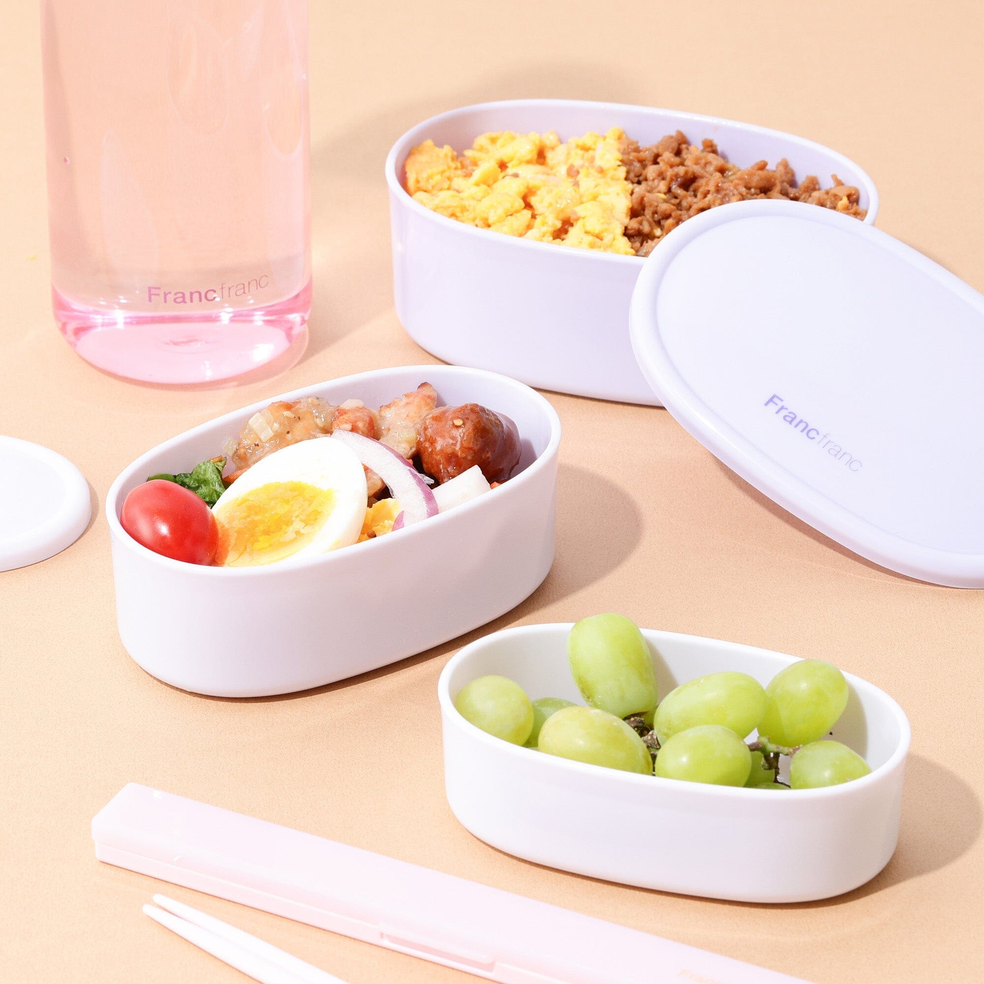 Logo Food Containers 3 piece Set Gray