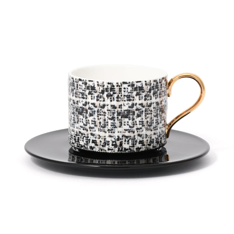 Tweed Cup And Saucer Black