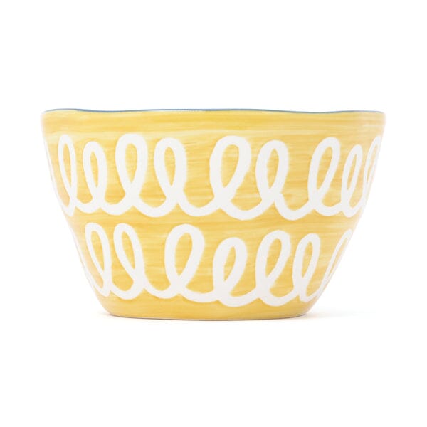 Hand Painted Bowl Twirl Yellow