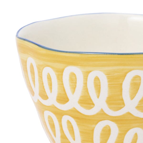 Hand Painted Bowl Twirl Yellow