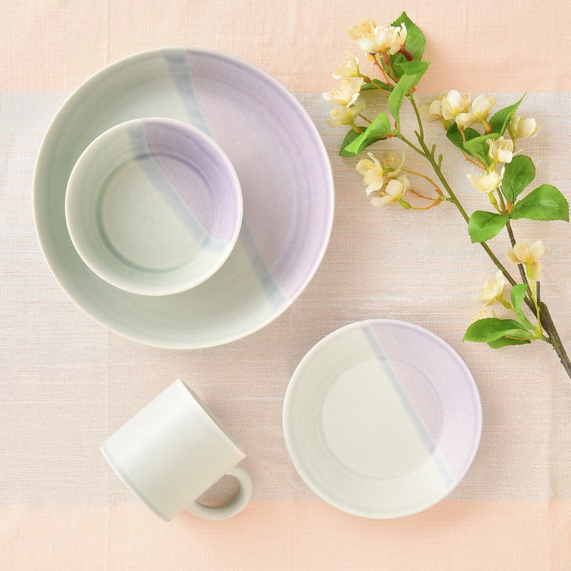 Mino Ware Irabomat Separate Plate S Green X Purple